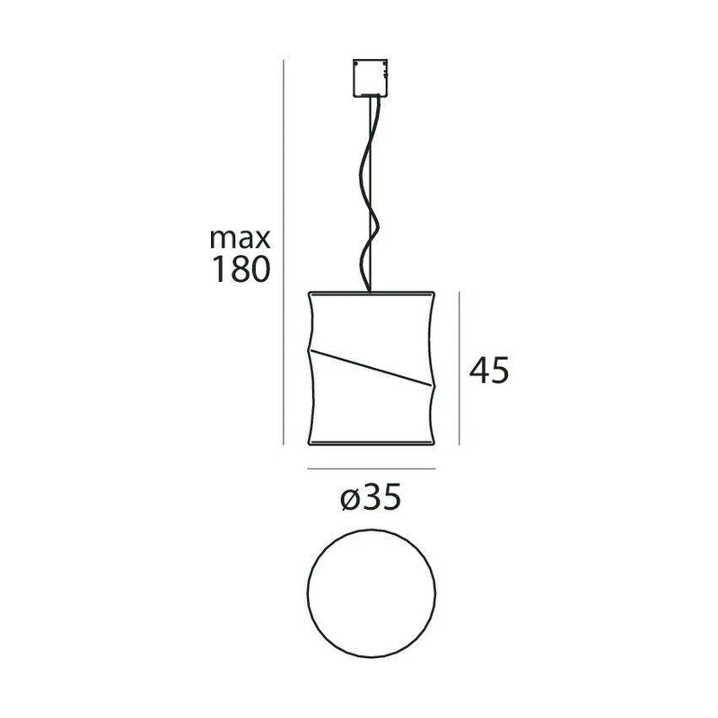 Luce Lampada Lampadario Sospensione Linea Light CLOÉ 10450 a Soffitto Bianco, fotografia 6 di 7