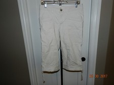 DOCKERS Solid Beige Cotton Blend Capri Pants Sz 6