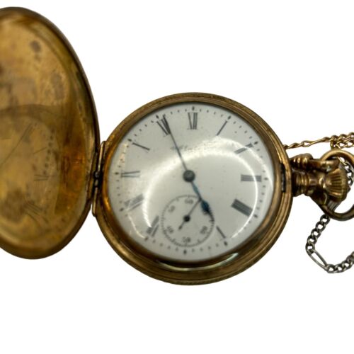 Vintage Elgin National Watch Co. Gold Plated Pocket Watch With Fob Not Working