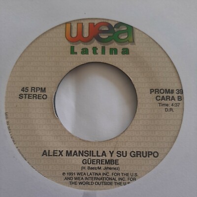 Alex Mansanilla Guerembe / Preso De Tus Besos WEA VG 45RPM #1981