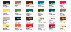 Railmatch Paints Colour Chart