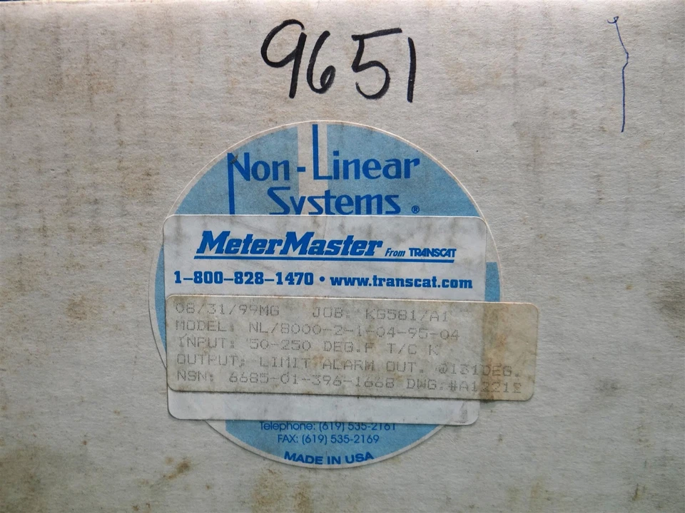 Non-Liner Systems Series 8000 Signal Conditioner (50-250 F), 8000-2-1-04-95-04  - Image 2 of 4