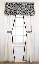 CoCaLo Couture Elsa Window Drapes Infant Decor, Black/White