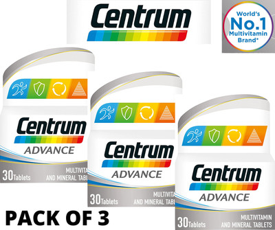 CENTRUM ADVANCED MULTIVITAMINE NAHRUNGSMITTELPRÄPARATE 30 TABLETTEN 3ER-PACK NEU