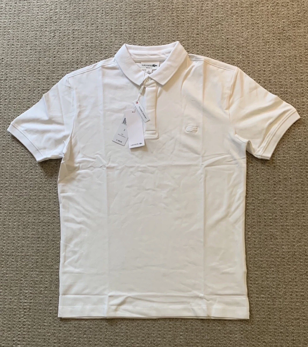 Men s Lacoste Polo T Shirt XLarge White Size 6 Code PH5522 00 001