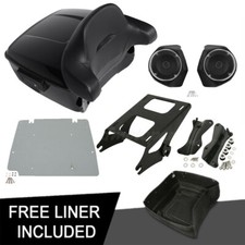 King Trunk Pad Speakers W/ Mount Plate Fit For Harley Touring Road Glide 14-26