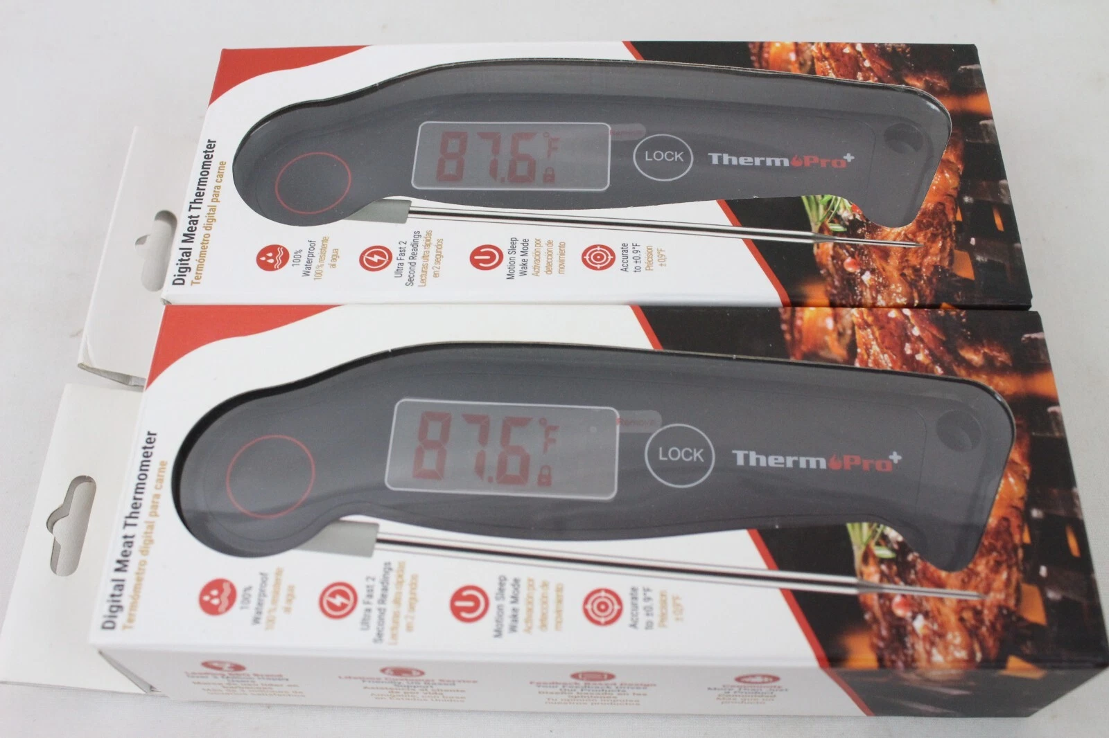 2 New ThermoPro TP19W Waterproof Digital Thermometer Meat Candy Cooking Grill ZZ