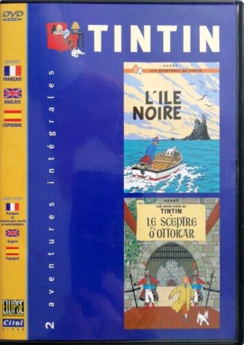 TINTIN : L'ile noire / Le Sceptre d'Ottokar DVD comme neuf / mint - Afbeelding 1 van 2