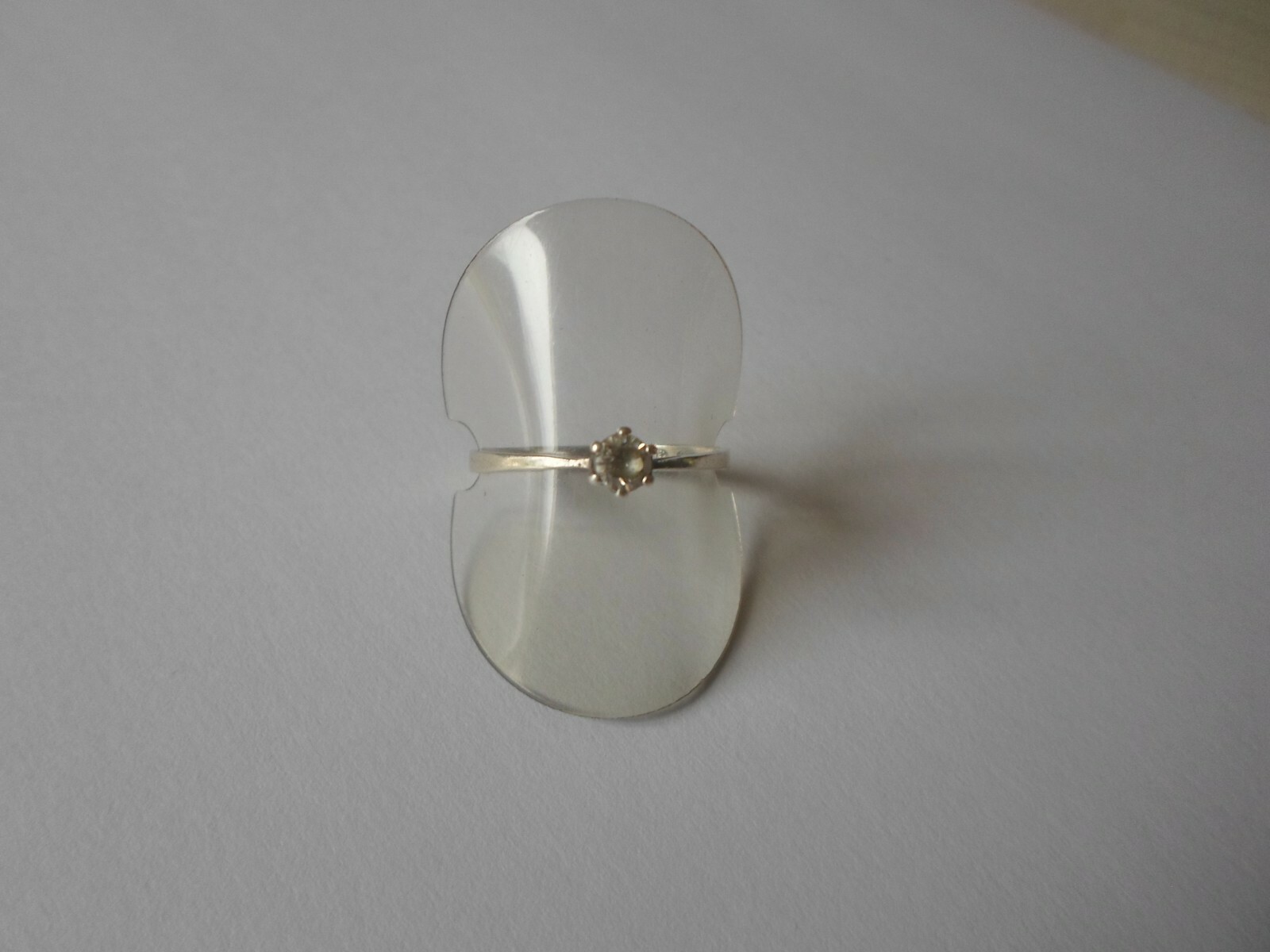 Ring in solid silver, solitaire, zirconium, t. 59 - image 4