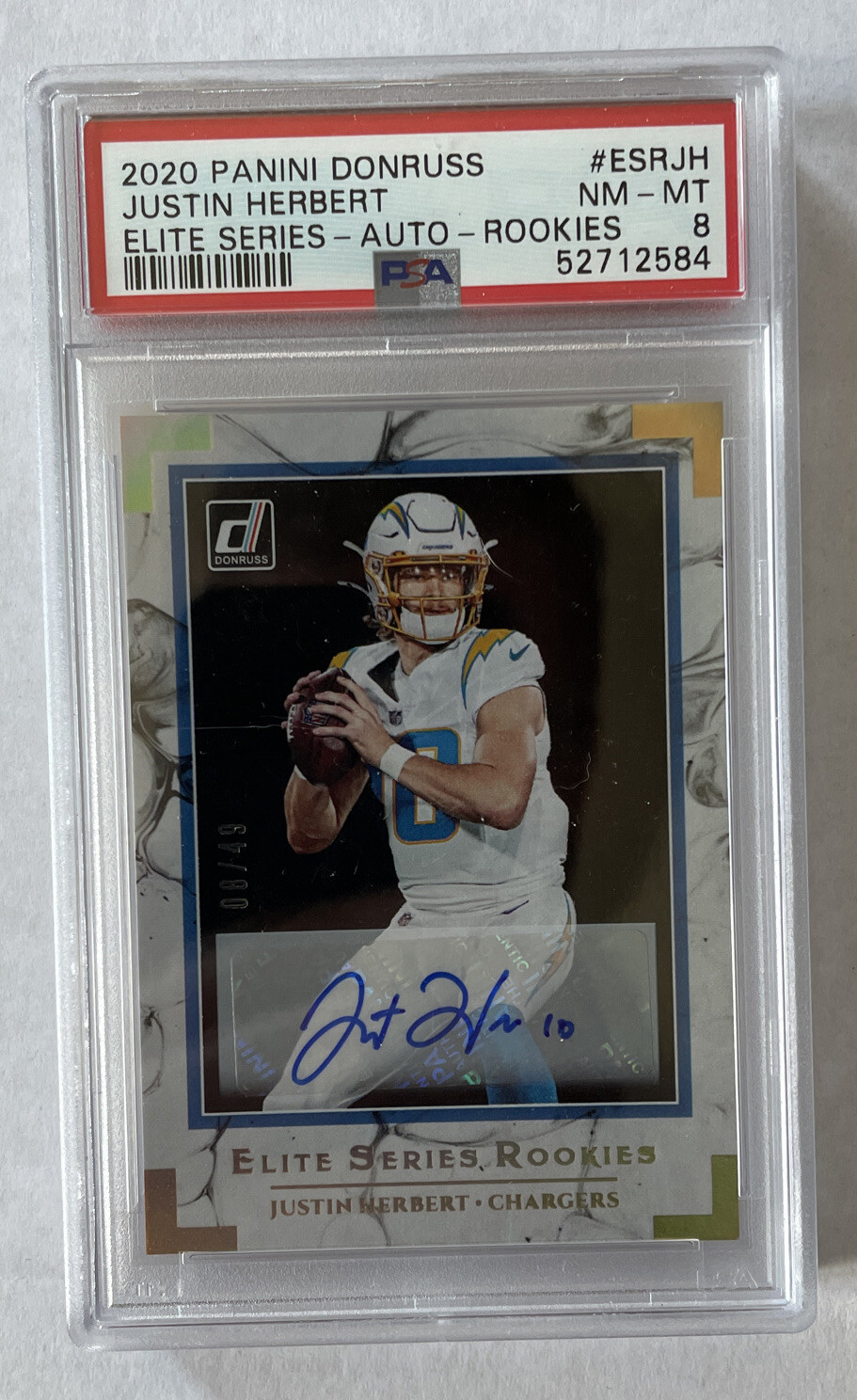 Justin Herbert Panini Donruss Elite Series #ESRJH Autograph-Rookies