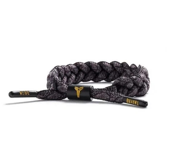 1 peça pulseira trançada Kobe Bryant preta mamba ajustável cinza escuro - Imagem 2 de 3