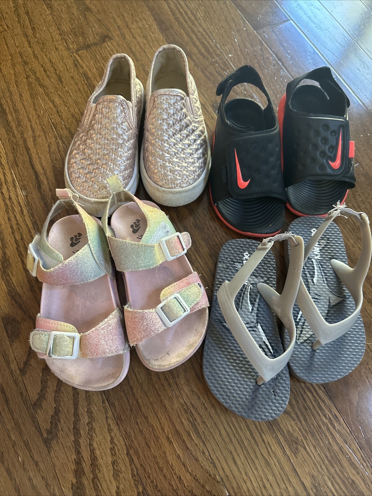 Scarpe mocassini sandali Nike oro rosa primavera estate taglia 7 bambina LOTTO DI 4