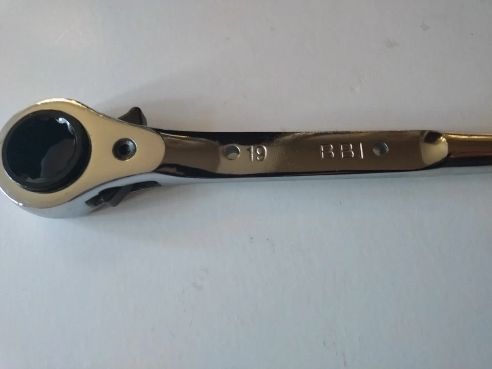 Scaffold Spanner Ratchet Podger Steel wrench 19 & 21mm Scaffolders 2 Ways Tools - Image 2 of 4