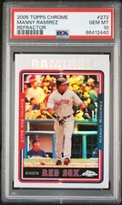 2005 TOPPS CHROME REFRACTOR #272 MANNY RAMIREZ PSA 10