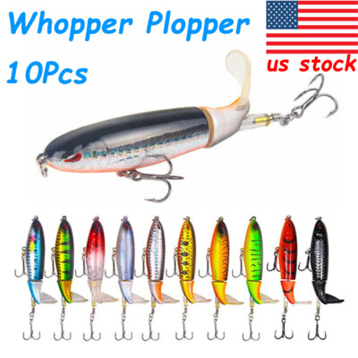 10x Whopper Plopper Fishing Lures bait Topwater Floating Rotating Tail for Bass