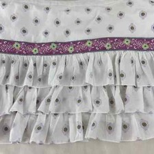 Pottery Barn Kids Baby Brooklyn Crib Bed Tier Ruffle Skirt 9187492 Purple Floral