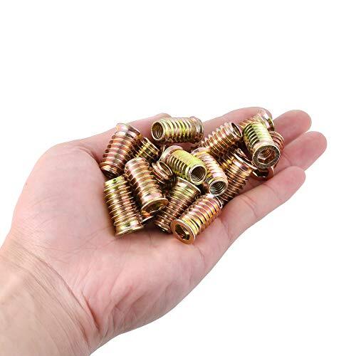 80 Pieces M8 Wood Inserts Bolt Furniture Screw In Nut Threaded Fastener ...