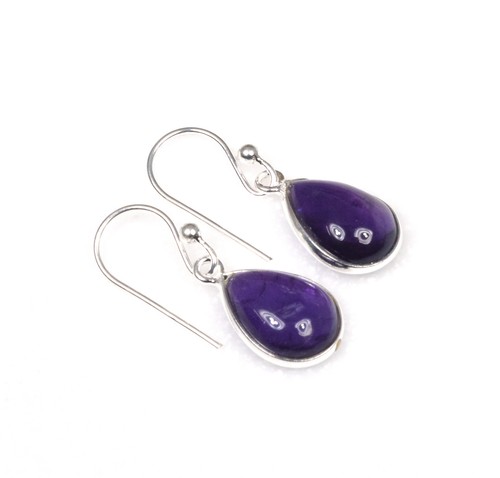 925 Solid Sterling Silver Green Onyx,Garnet Multi Stone Hook Earring Ji760 - Picture 48 of 81