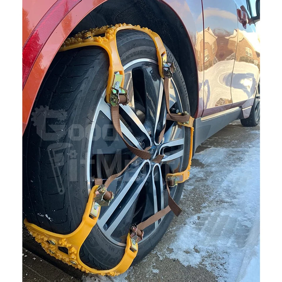 Cadenas de nieve antideslizantes ajustables de emergencia para llantas de coche de 6 piezas para Honda Accord Foto 2 de 4