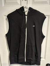 Rocksmith Hooded Vest L Black Streetwear Zip up Vintage
