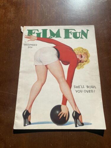 Film Fun Magazine December 1937 She’ll Bowl You Over VG+ Bolles Spicy Pulp - Afbeelding 1 van 5