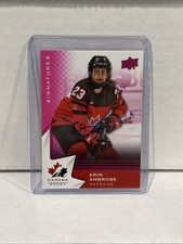 Erin Ambrose Purple Auto 2020 Team Canada Juniors Montreal Victoire PWHL