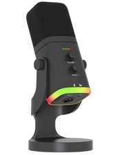 USB/XLR Desktop Dynamic Microphone with RGB Light, Noise Reduction Mute Button