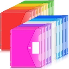 36 Pack Heavyweight Poly Binder Pockets with Tight Closure - Letter Size Folders