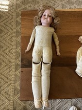 Armand Marseille 370 AM Bisque Head Doll A Dep Leather Body 22” Original Hair