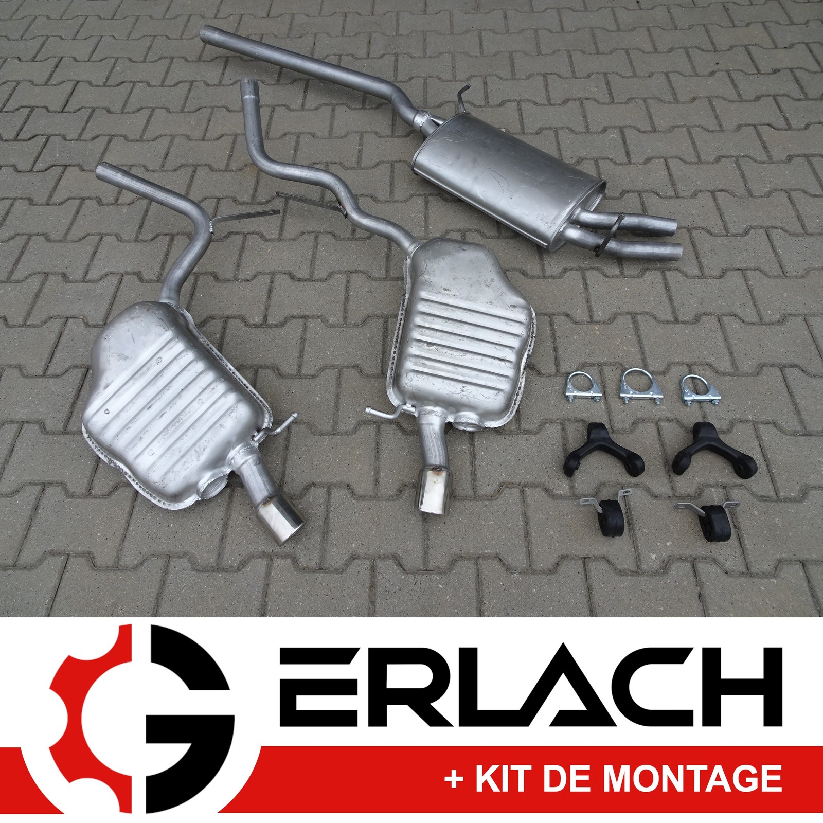 Silencieux echappement pour Audi A4 1.8 T 5783 en acier carbone