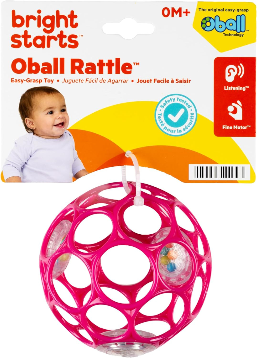 Oball Easy-Grasp Rattle Bpa-Free Infant Toy in Pink, Age Newborn and Up, 4 Inche — image 8