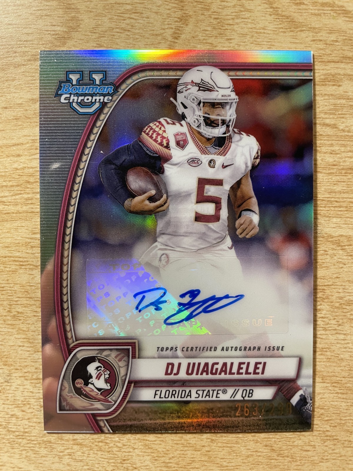 2024 Bowman University Chrome - DJ Uiagalelei #PA-DUI Refractor Auto 263/299