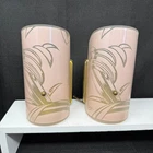 VTG Pair of Art Deco Mid Century Wall Sconces Frosted Pink Glass Union Made READ
