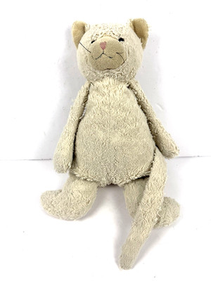 Jellycat Bianca Kitty Cat Plush White Cream Floppy Shaggy Lovey Stuffed 14 