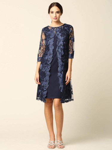 Eva USA 3351 Kleid für Brautmutter mit Spitze 3/4 Arm - Bild 14 von 68