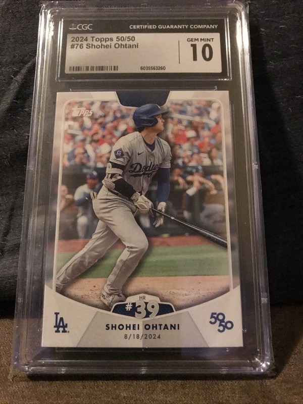 2024 Topps 50/50: Shohei Ohtani - Shohei Ohtani #76 HR #39 CGC 10 GEM Investment
