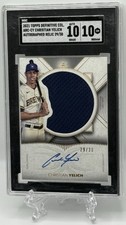 Christian Yelich 2021 Topps Definitive Jersey Patch Auto /30 SGC Gem Mint 10!