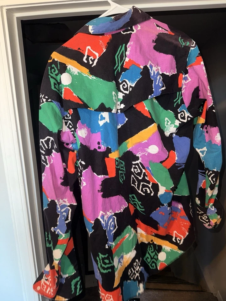 Vintage Wrangler Shirt 16-34 Cactus Button Up Western Collar Tips, Made in USA - Image 4 of 4