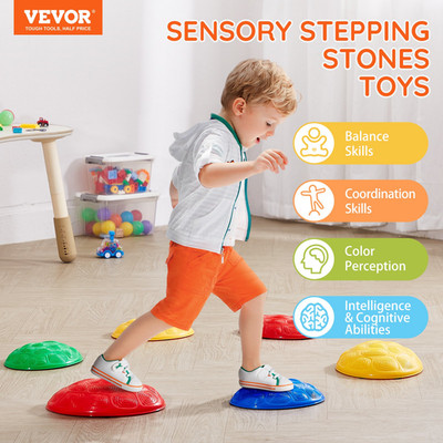 VEVOR Turtle Balance Stepping Stones, 6 PCS, Up to 220 lbs Kids Turtle Jumping S