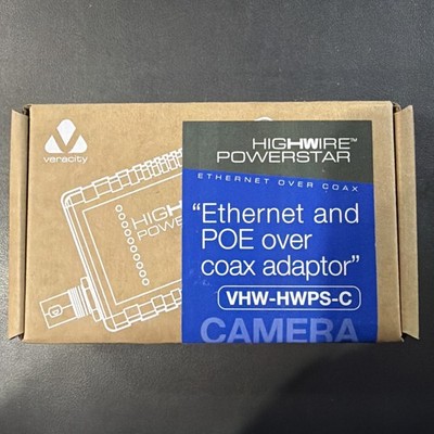 Veracity Highwire VHW-HWPS-C Powerstar Ethernet & POE Over Coax Camera Adaptor 
