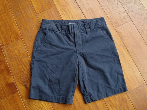 Tommy Hilfiger Chino Shorts Women's Size 0 Navy Blue Flat Front Pockets