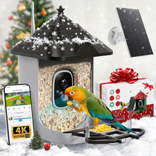 Smart Bird Feeder with Camera Solar Powered, 4K HD Live Video Bird Camera Feeder