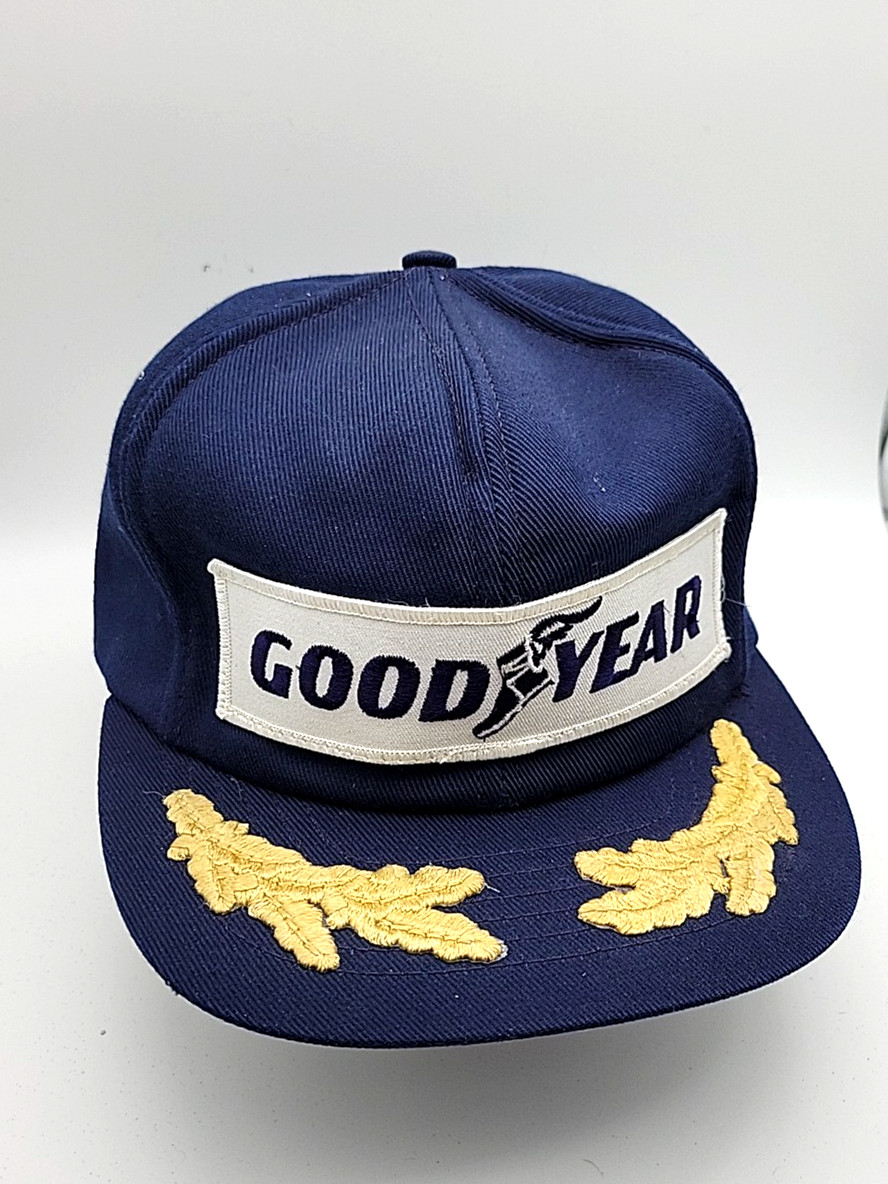 Goodyear Racing Snapback Hat Navy Patch Logo Vint… - image 1