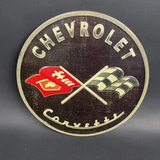 Chevy Corvette Round Metal Sign 12 GM License...
