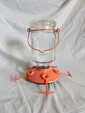 Perky-Pet Top-Fill Glass Oriole Feeder Orange 5 Port 22 oz Bird Feeder Clear