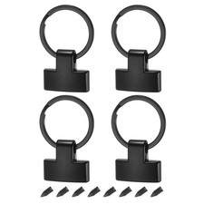 4Pcs 22mm Key Fob with Keychain Ring Purse Bag 25mm Black