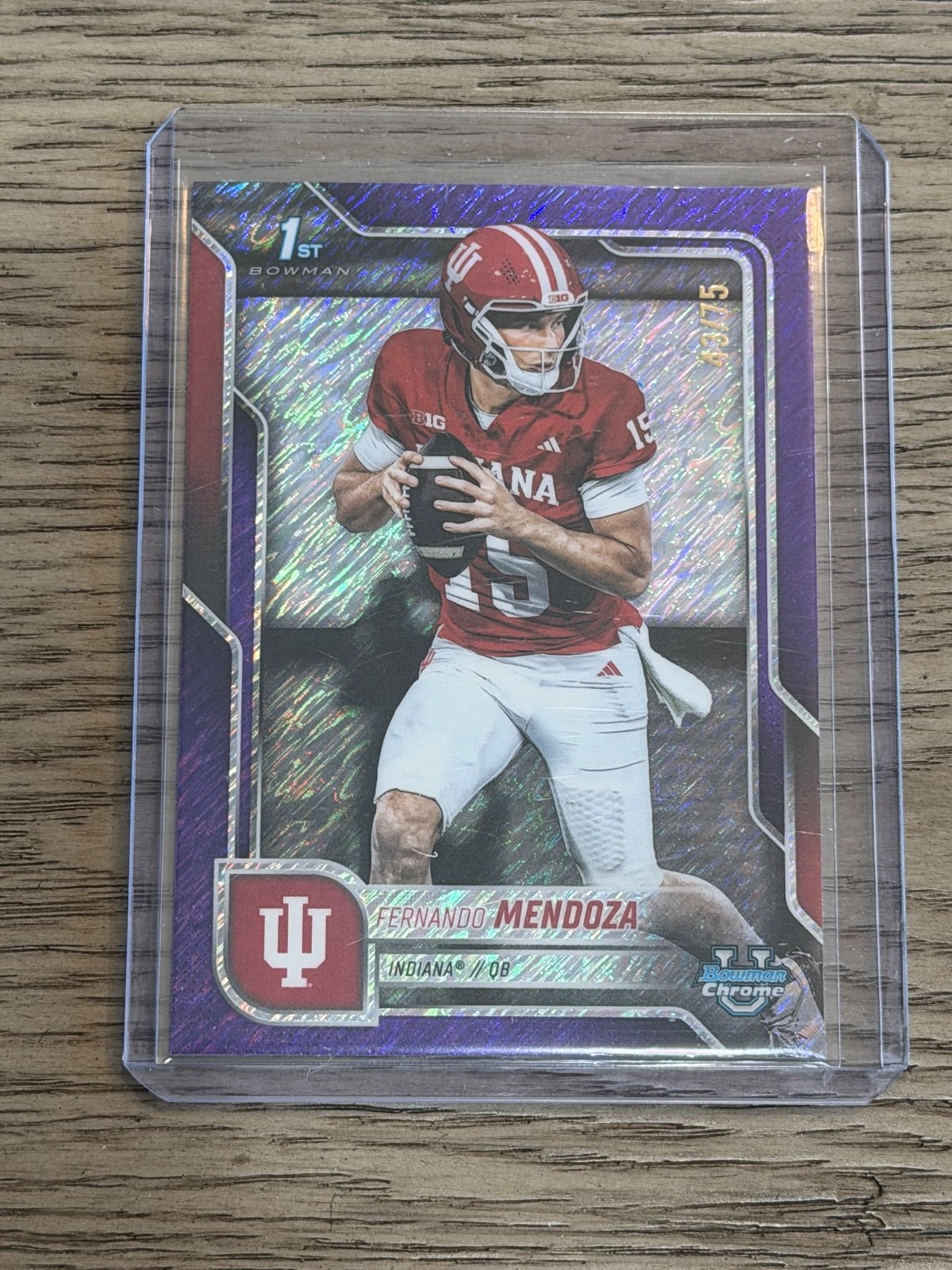 2025 Bowman U Chrome Fernando Mendoza 1st Bowman Purple Shimmer Refractor /75