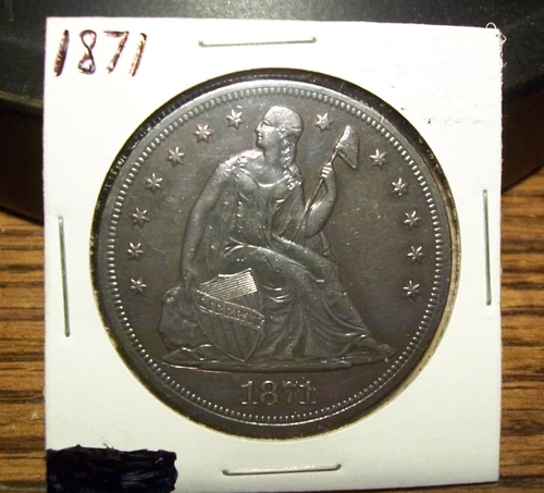 1871 Seated Liberty Silver Dollar -XF+/AU Details (Uncertified)