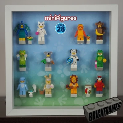 HOMEMADE Displayrahmen zum Display Lego Minifiguren Serie 28 - 71051 Tierkostüme