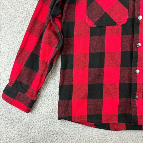 Five Brother Mens Shirt Large Flannel Buffalo Check Plaid Lumberjack Shacket - Picture 4 of 14